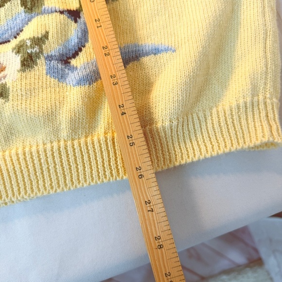 Vintage Susan Bristol Yellow Floral Knit Cardigan Sweater Cottagecore girlie - Picture 8 of 10